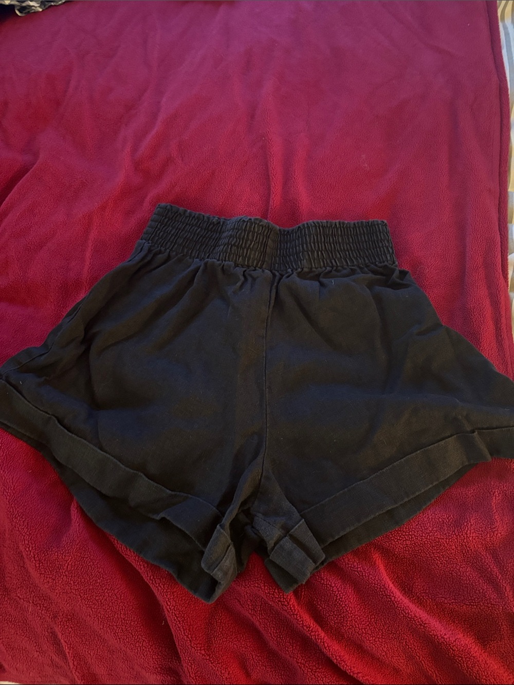 Black High-Waist Smocked Women's Shorts Reformation